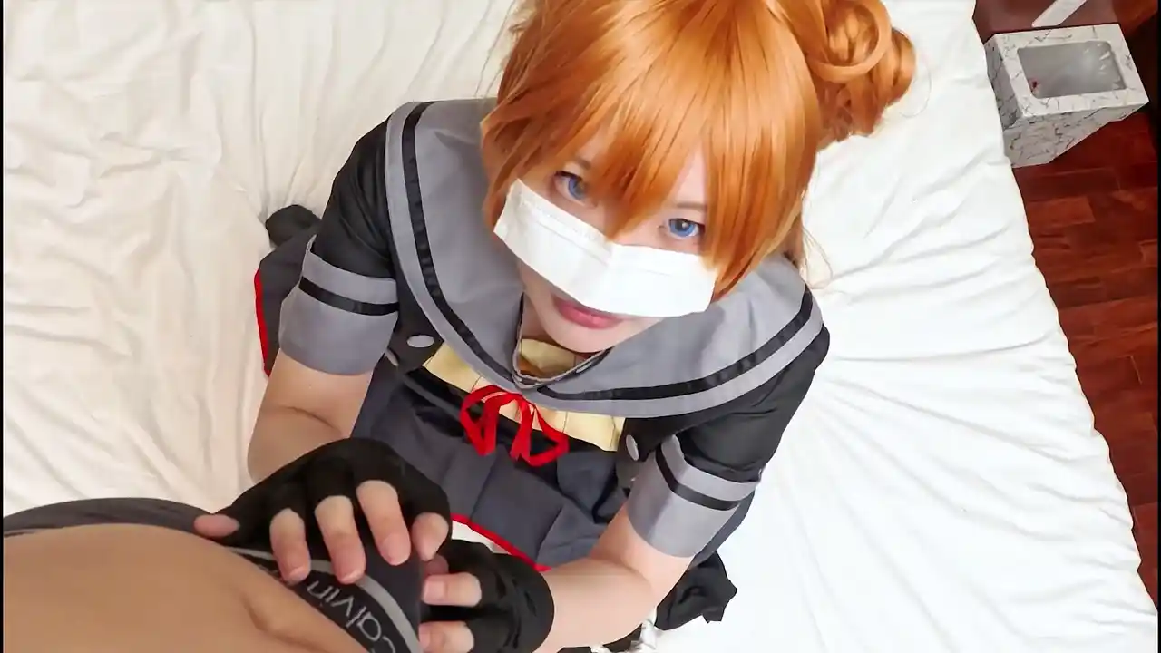 A dirty cosplayer who loves sex has an infinite orgasm with A○kuma Kai-2! Shaking her big breasts and big ass